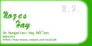 mozes hay business card